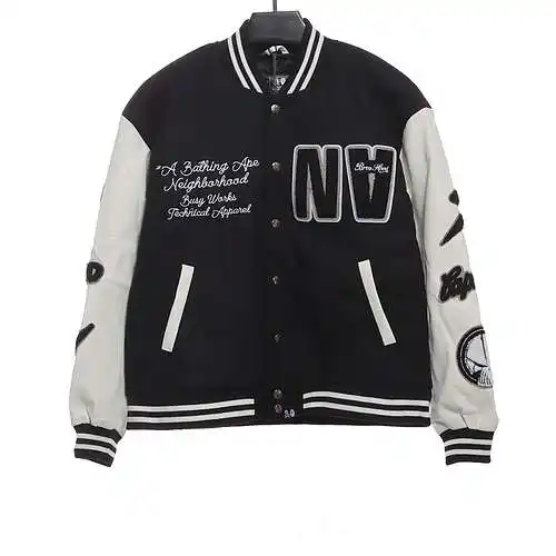 Chaqueta de béisbol con bordado de toalla NNHD con articulación BA*PE