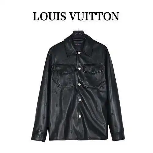 Camisa chaqueta de cuero bordada LV/Louis Vuitton