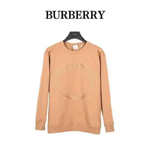 Sudadera con cuello redondo bordada con insignia de hoja de roble BBR/Burberry 24ss