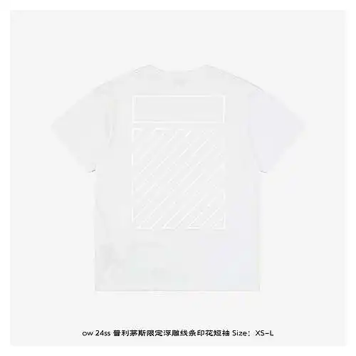 OW 24ss Plymouth manga corta con estampado de líneas en relieve limitado