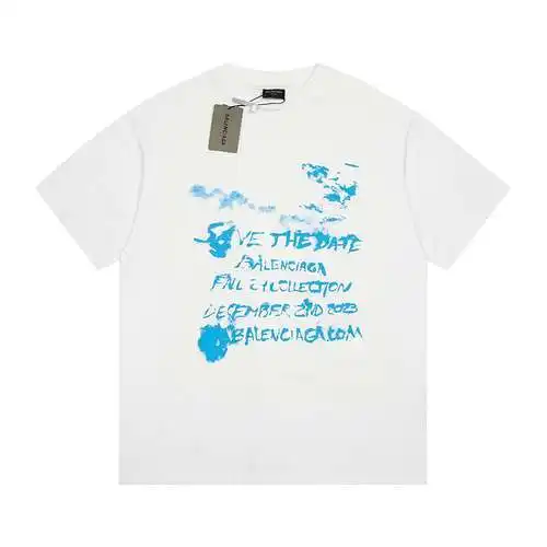 BLCG Balenciaga 24ss cielo azul y nubes blancas manga corta