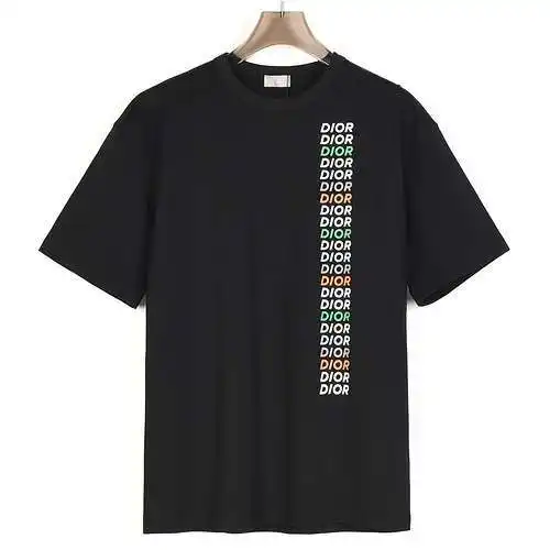 Dior 23FW CD manga corta con letras de sarga de colores