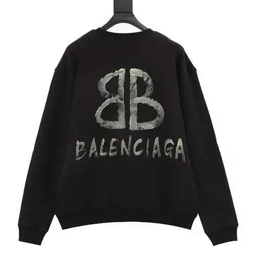 Sudadera con cuello redondo y estampado luminoso pintada a mano BLCG