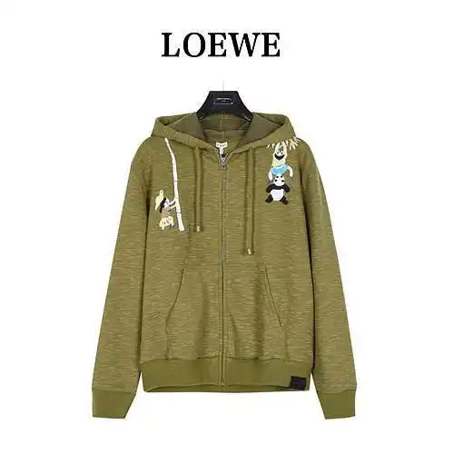 Loe*we/Luo Yiwei 2024 primavera y verano nueva sudadera con capucha de manga larga con cremallera