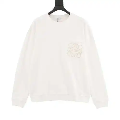 Sudadera LOE*WE/Luo Yiwei de cuello redondo con LOGO bordado en el pecho