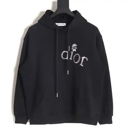 Sudadera con capucha CD Dior 24SS con bordado de flores pequeñas