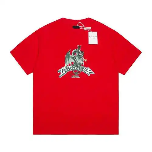 GVC Givenchy 24ss Año del Dragón Dibujos animados Manga corta Rojo
