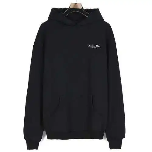 Sudadera CD/Dior CD 23FW con capucha, lavada y resistente con letras rasgadas
