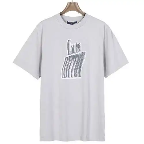 Camiseta de manga corta con estampado de letra retorcida y logo LV/ Louis Vuitton 24ss