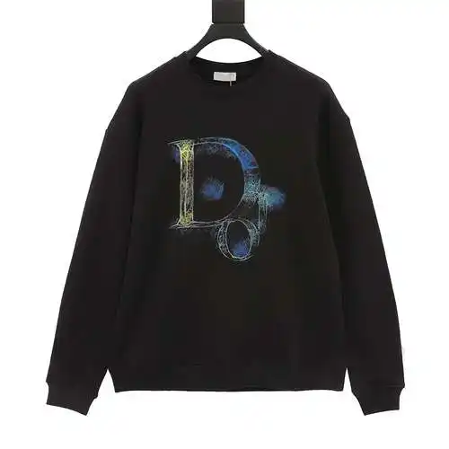 Sudadera con cuello redondo y estampado de letras de colores CD