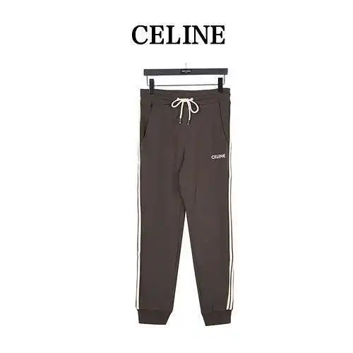 Pantalón leggings CE Céline con cincha lateral y logo bordado