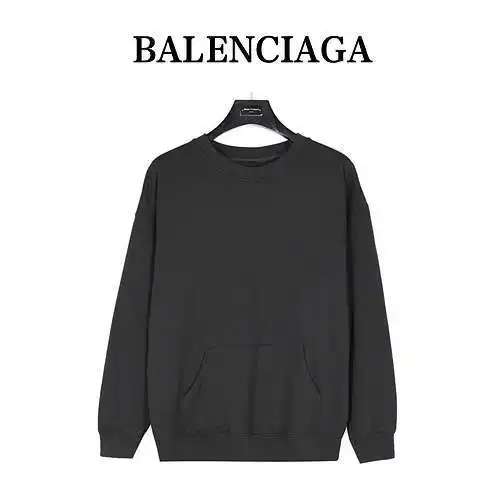 BLCG/Balenciaga 23Fw sudadera de una pieza con sitio web bordado y sin costuras y cuello redondo