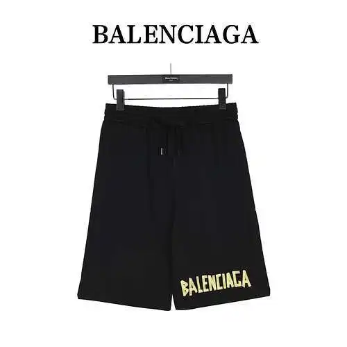 BLCG/Balenciaga 24ss pantalones cortos con logo adhesivo texturizado estampado