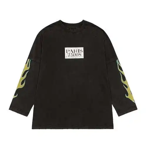Camiseta falsa de manga larga de dos piezas con estampado de logotipo GVC/Givenchy 23ss