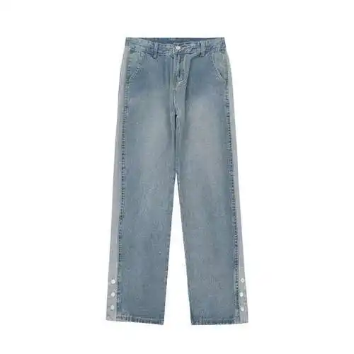 MM6 Margiela jeans clásicos de mezclilla con botones desgastados y lavados en azul