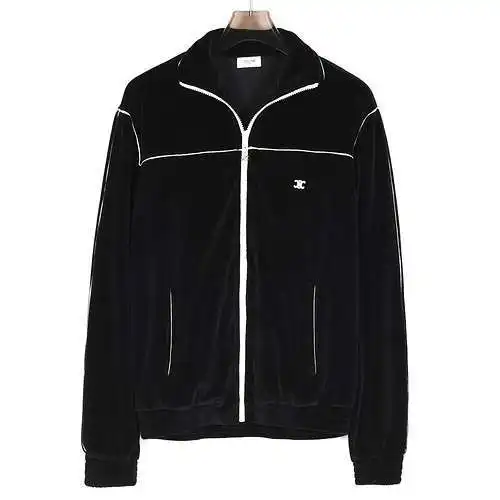 Chaqueta con cremallera Arco de Triunfo de terciopelo CE/Céline 24SS