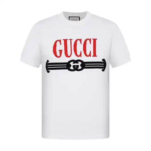 GU*CCI Camiseta de manga corta con cuello redondo y diseño color block clásico de Gucci