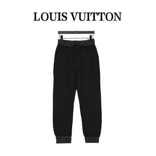 Pantalones estilo pasarela con logo bordado LV/Louis Vuitton 24Fw
