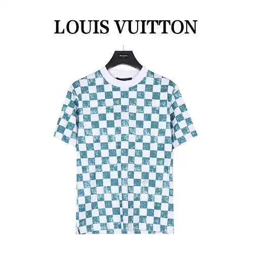 Camiseta de manga corta con estampado integral de cuadros LV/Louis Vuitton