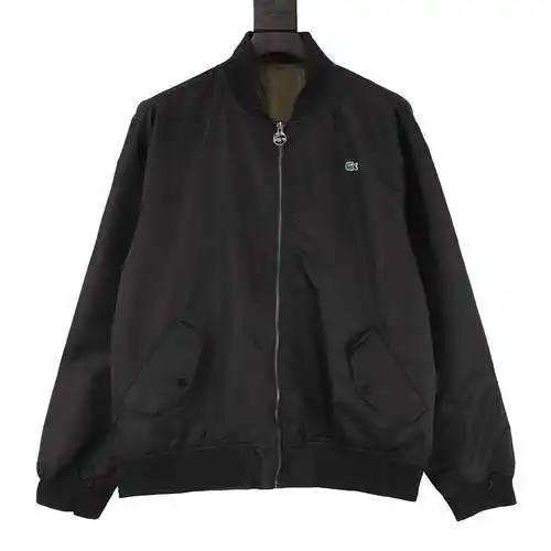 Chaqueta con cremallera de doble cara de Laco*ste/cocodrilo francés y logo de cocodrilo bordado en e