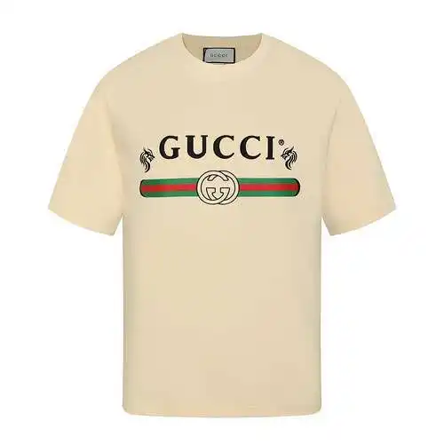 GU*CCI Gucci 24ss cinturón de barra clásico estampado bordado mangas cortas Algodón peinado de 32 hi