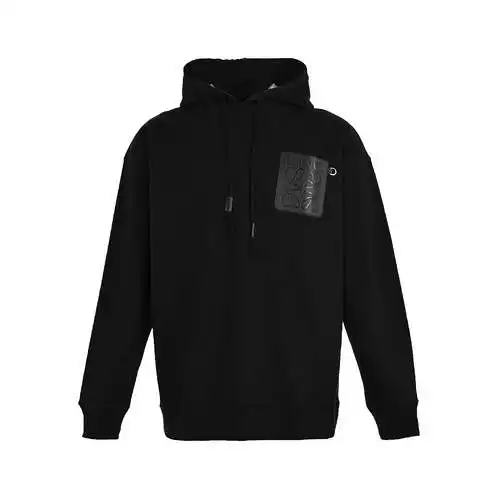 Sudadera con capucha de cuero con relieve en el pecho Loe*we/Luo Yiwei 23Fw