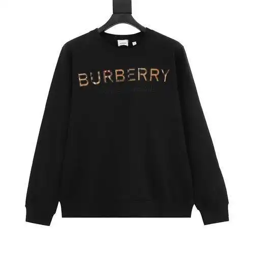 Sudadera con cuello redondo y letras a cuadros en el pecho BBR