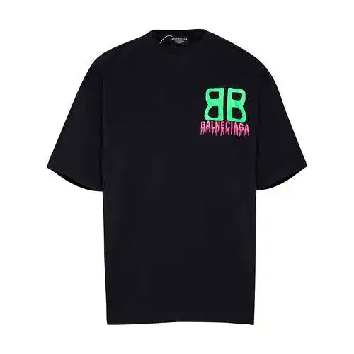 Camiseta de manga corta con estampado delantero y trasero BLCG/Balenciaga 24ss