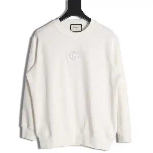 Sudadera de cuello redondo G*cci Gucci 24SS con logo bordado en el pecho