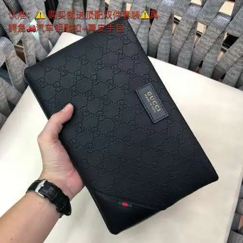 Bolso de mano GG para hombre, elaborado en piel de vacuno original importada, alta calidad, entrega 