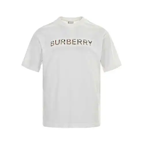 BBR/Burberry 24ss manga corta con letras en relieve a cuadros