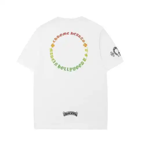 CH Crow Heart Sanskrit Rainbow Gradient Print Short Sleeve