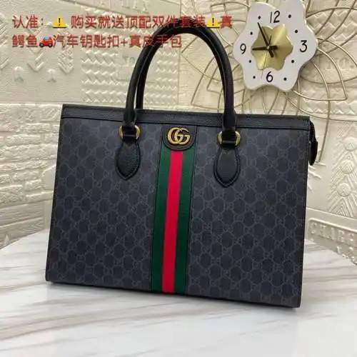 Maletín GG para hombre, fabricado en cuero original importado de primera calidad, versión réplica de