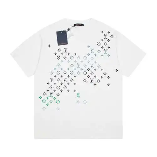 LV Louis Vuitton gradient printed short sleeves
