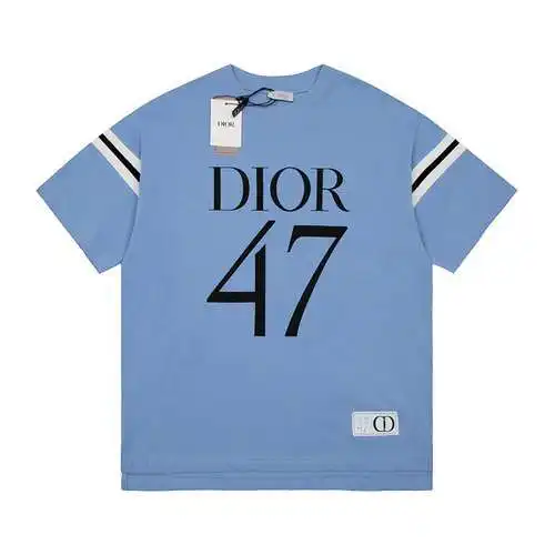 (Top) CD Dior 24ss 47 letter short sleeves on chest blue