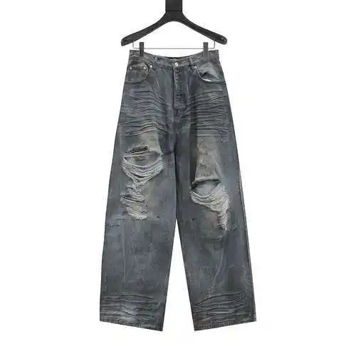BLCG Pantalones vaqueros desgastados sucios pintados ocultos
