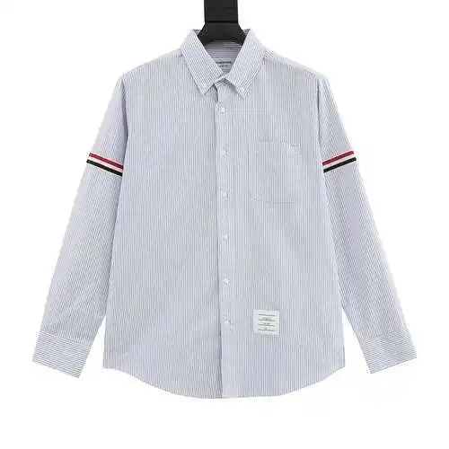 Camisa TB Oxford clásica de manga larga con puños a rayas