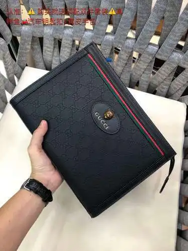 Bolso de mano GG para hombre, elaborado en piel de vacuno original importada, alta calidad, entrega 