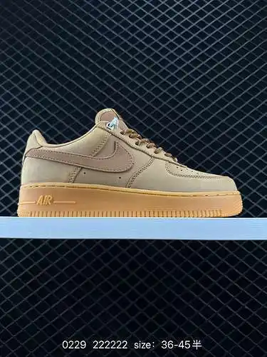 Auténticas zapatillas casuales Nike Air Force Low AF clásicas color trigo Air Force 1 bajas CJ979-2.