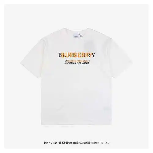 bbr 23ss overlapping yellow letter print short sleeves