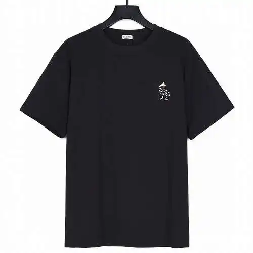 LOE * WE Loewe 24SS nueva primavera y verano nueva camiseta de manga corta bordada Suna Fujita galli
