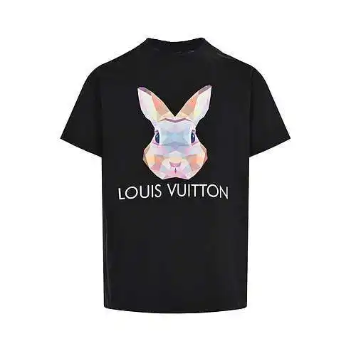 LV/Louis Vuitton 23ss manga corta con estampado de conejos 3D