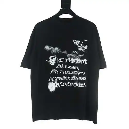 Balenciaga BLCG camiseta manga corta estampada cielo azul y nubes blancas