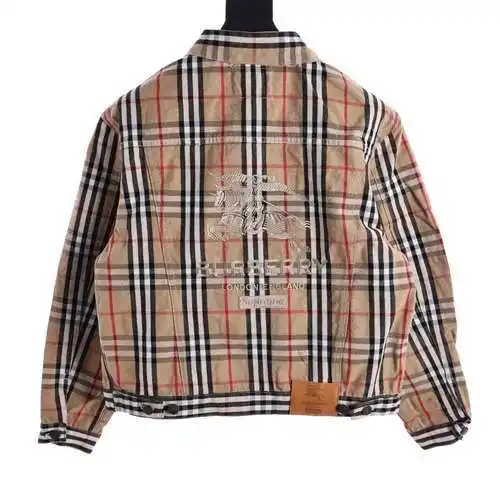 Chaqueta vaquera con bordado de caballo de guerra a cuadros de BBR X Supreme