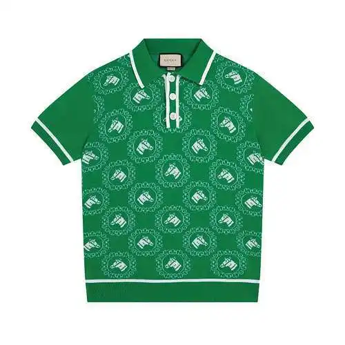 Polo CD de punto jacquard integral de manga corta