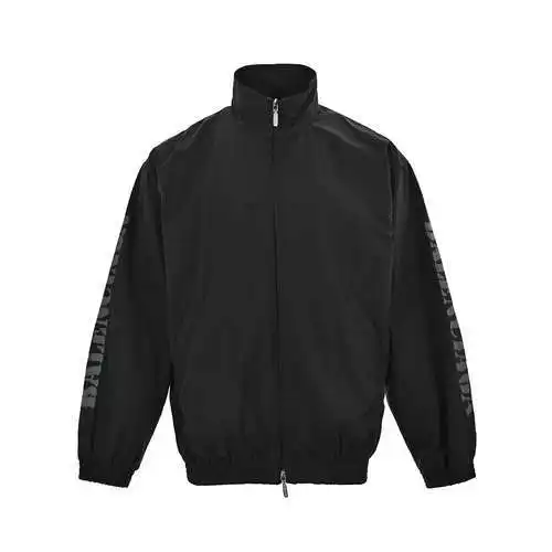 BLCG/Balenciaga 24ss chaqueta deportiva de popelina con cuello alto y letras en el brazo