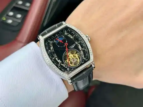 Reloj, reloj para hombre con movimiento mecánico original totalmente automático, caja y correa de ac