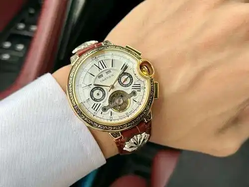 Reloj, reloj para hombre con movimiento mecánico original totalmente automático, caja y correa de ac