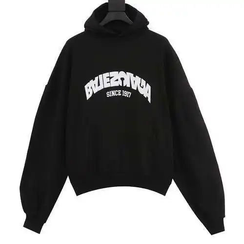 BLCG reverse letter embroidered hooded sweatshirt