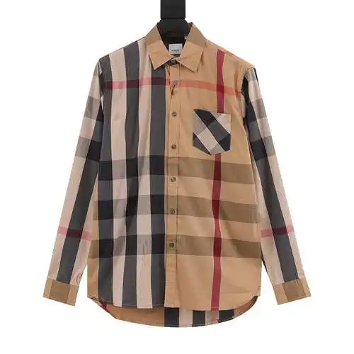 Camisa manga larga BBR cuadros grandes a rayas